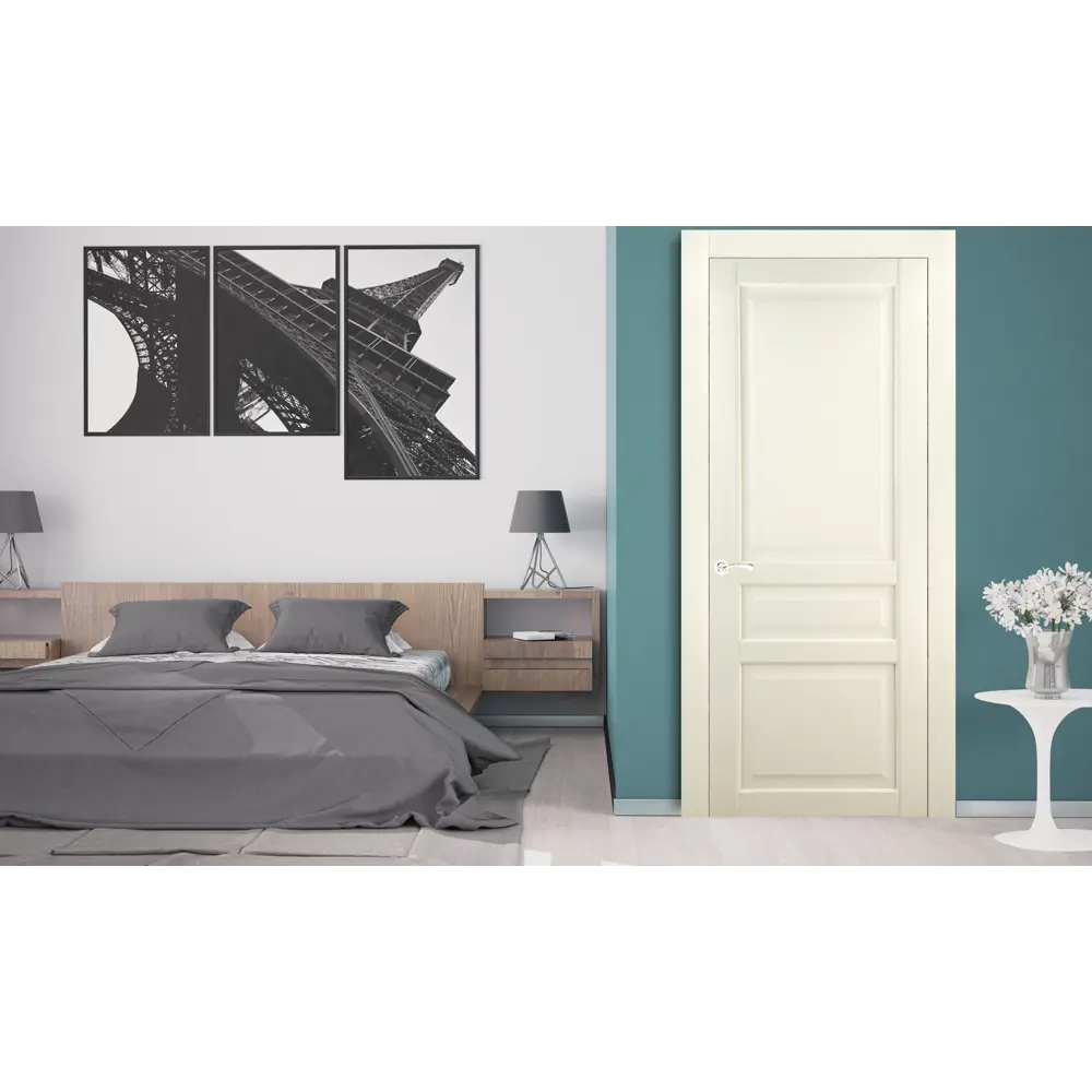 Фото 5 Дверь межкомнатная глухая Artens Мария 80x200 см ПВХ цвет айвори с фурнитурой