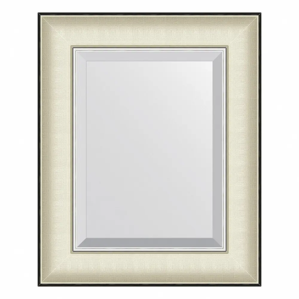 Фото Зеркало с рамой Evoform Exclusive 44x54 см цвет рамы белая кожа с хромом Фото Зеркало с рамой Evoform Exclusive 44x54 см цвет рамы белая кожа с хромом