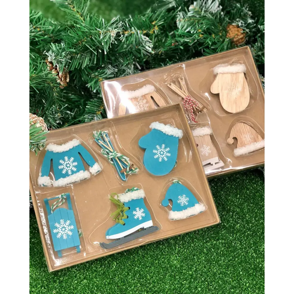 Фото 5 Набор ёлочных украшений 17 см, дерево, цвет голубой, 6 шт. Фото 5 Набор ёлочных украшений 17 см, дерево, цвет голубой, 6 шт.