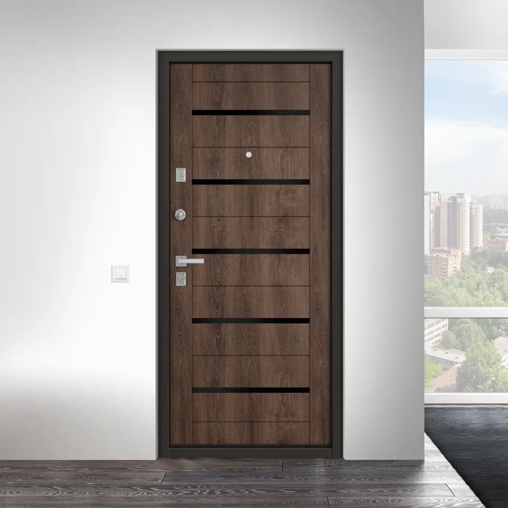 Фото 16 Дверь металлическая Гросс Техно, 960 мм, левая, цвет дуб морёный Фото 16 Дверь металлическая Гросс Техно, 960 мм, левая, цвет дуб морёный