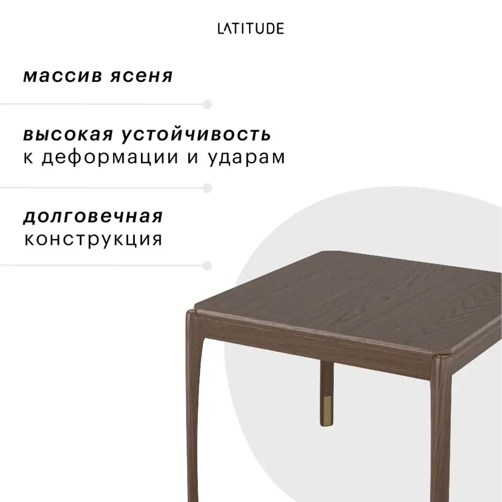 Фото 6 Кофейный столик квадратный Latitude 50x50x40 см орех Фото 6 Кофейный столик квадратный Latitude 50x50x40 см орех