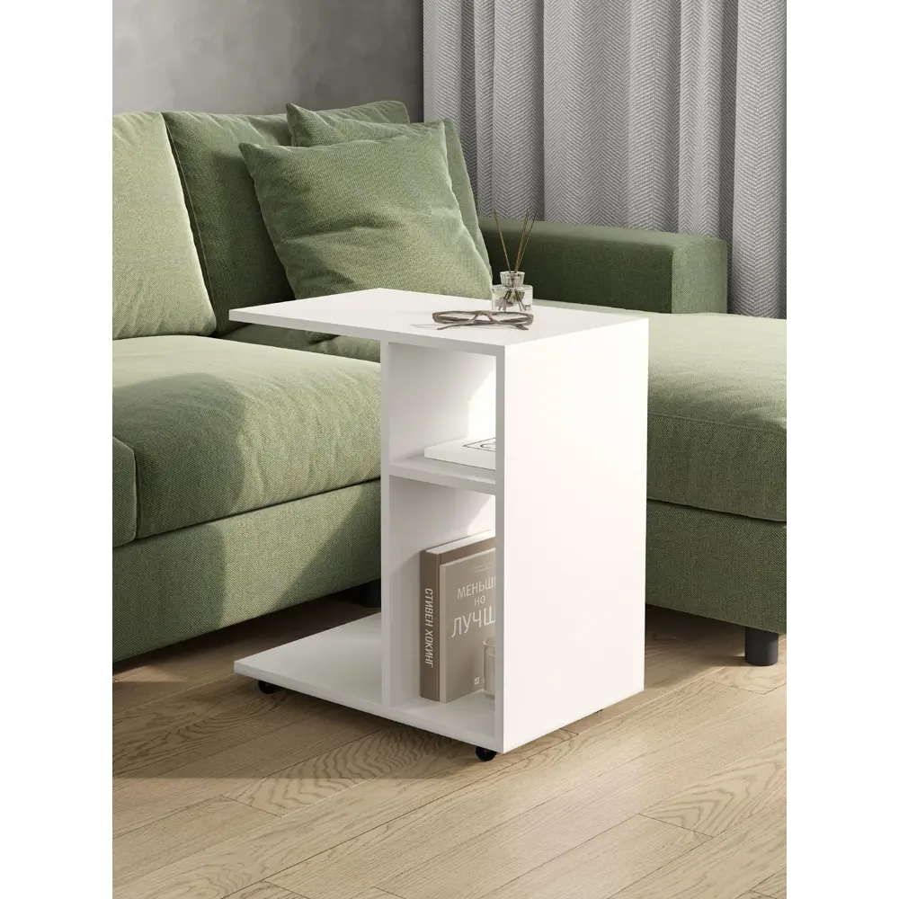 Фото 2 Журнальный столик прямоугольный Nn-мебель 35x55x62 см Белый глянец