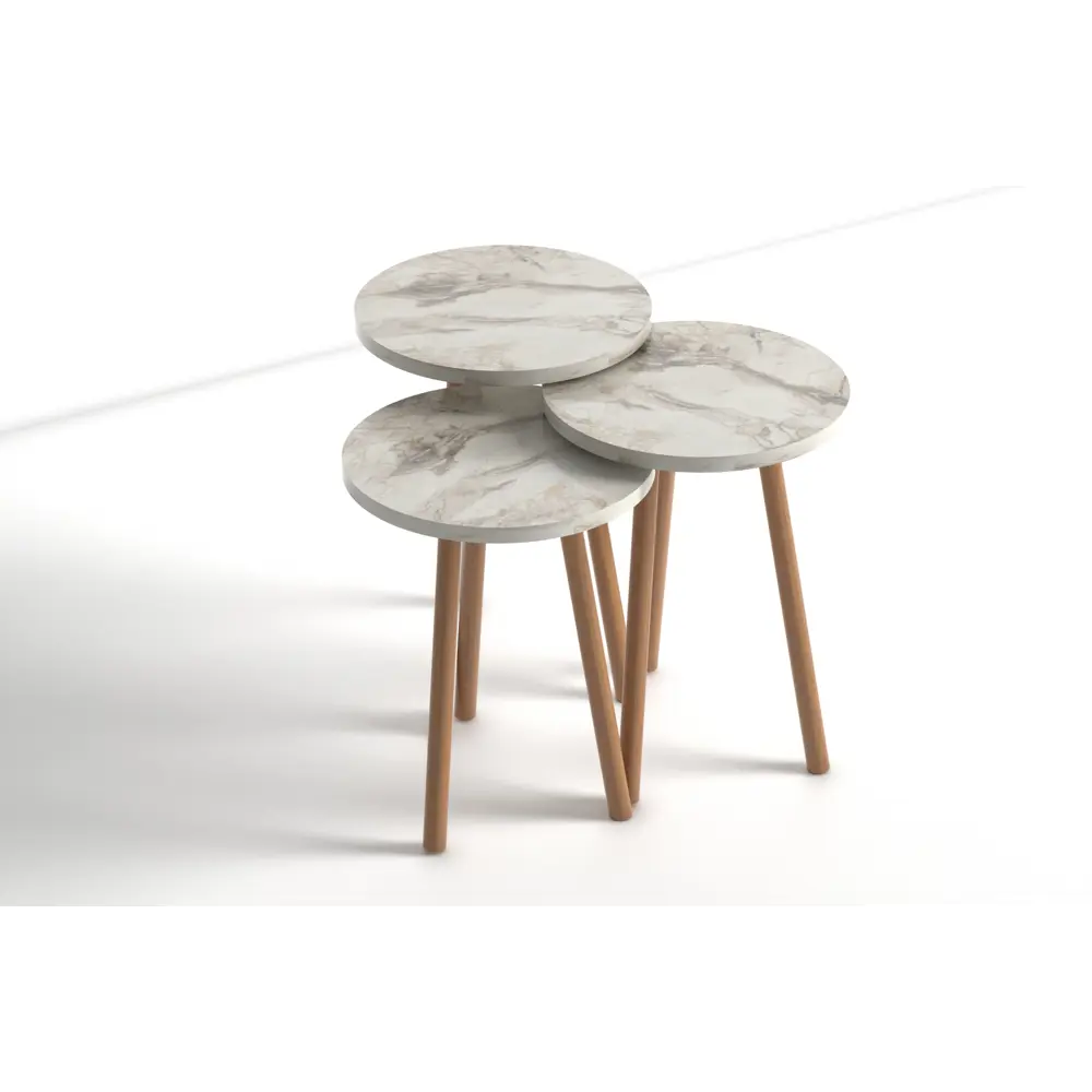 Фото 5 Комплект журнальных столиков Ismat Decor 4 шт Elips Set бежевый Фото 5 Комплект журнальных столиков Ismat Decor 4 шт Elips Set бежевый