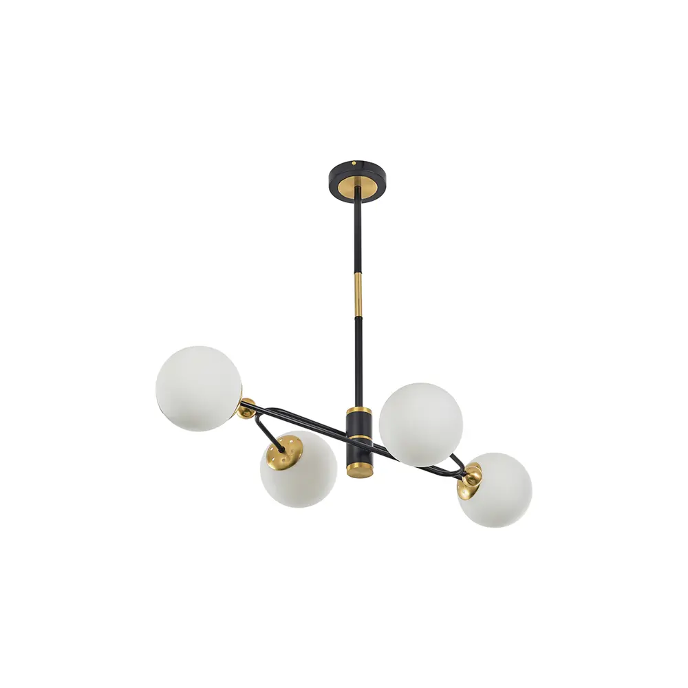 Фото Люстра на штанге ARTE PERFETTO LUCE 3327.154-8072-4-D840/630/E27-4 Bk/G 4 лампы 8 м² цвет черный/золото
