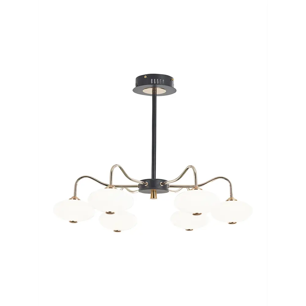 Фото 4 Люстра на штанге светодиодная Arte Perfetto Luce LED 3327.8093-6-D680/H400/LED108W Bk/G 12 м² цвет черный Фото 4 Люстра на штанге светодиодная Arte Perfetto Luce LED 3327.8093-6-D680/H400/LED108W Bk/G 12 м² цвет черный