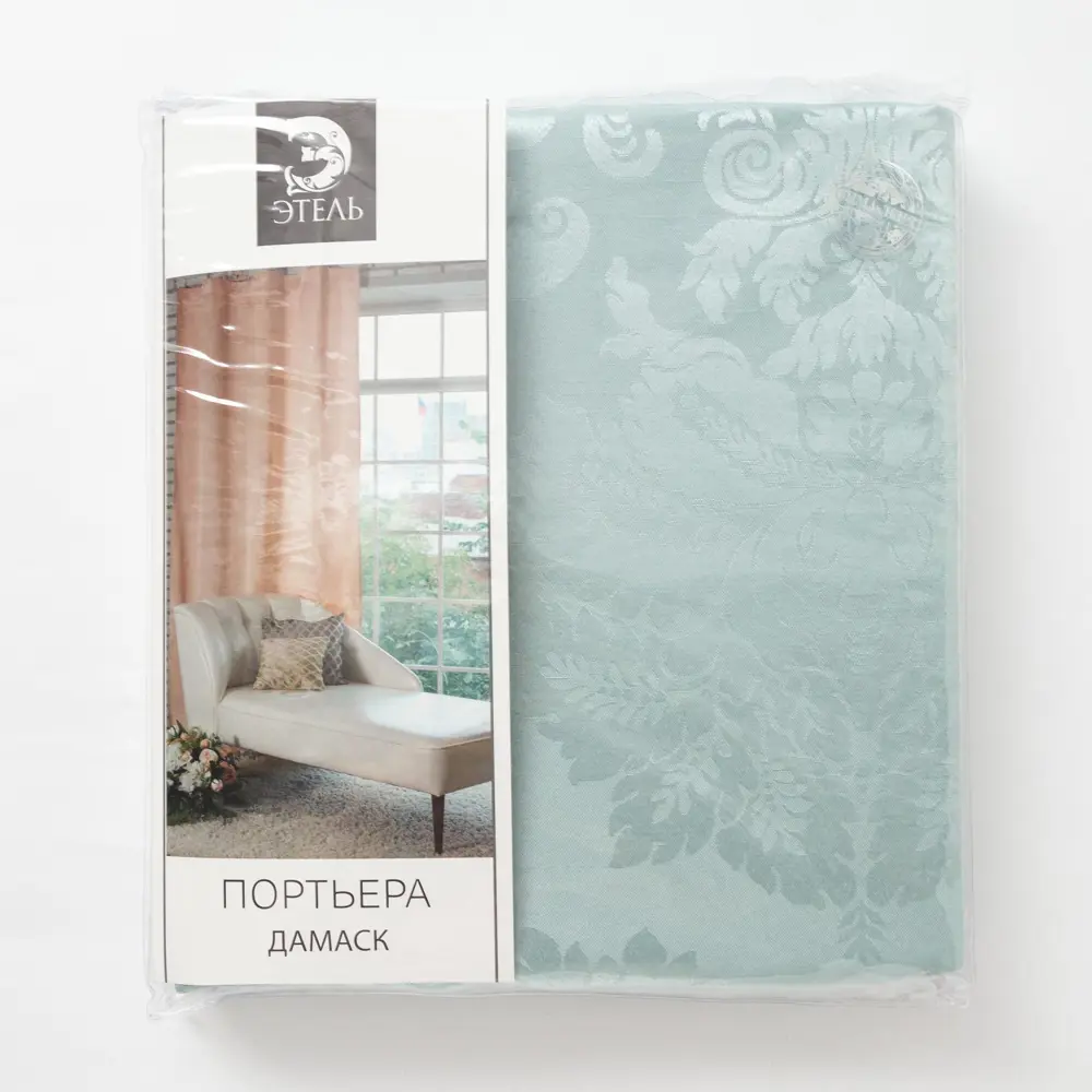 Фото 7 Штора Этель 2846265 на шторной ленте, 280x130 см, цвет голубой