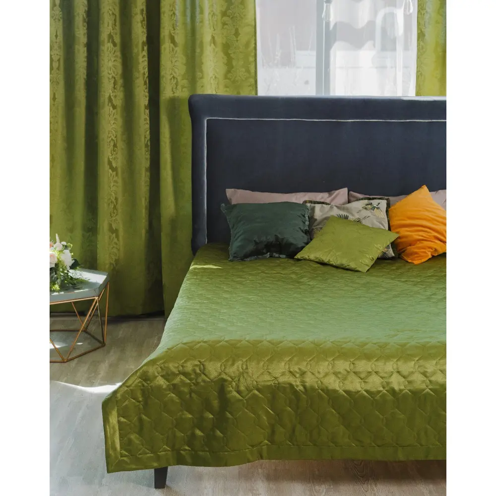 Фото 5 Штора Этель 2846295 на шторной ленте, 280x130 см, цвет зеленый Фото 5 Штора Этель 2846295 на шторной ленте, 280x130 см, цвет зеленый