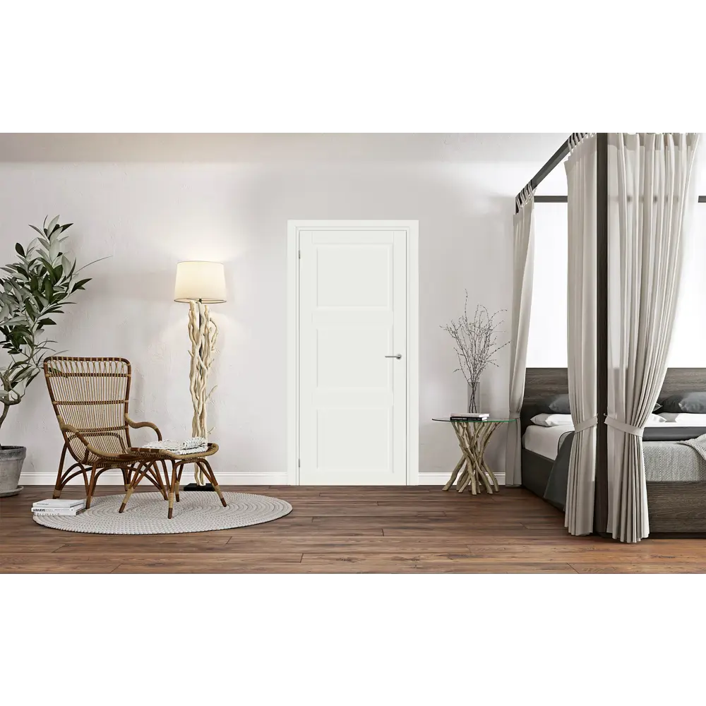Фото 7 Дверь межкомнатная глухая Адажио 70x200 см Hardflex белый с замком и петлями Фото 7 Дверь межкомнатная глухая Адажио 70x200 см Hardflex белый с замком и петлями