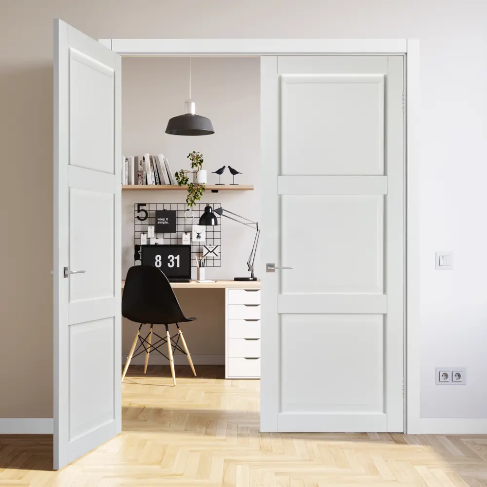 Фото 8 Дверь межкомнатная глухая Адажио 70x200 см Hardflex белый с замком и петлями Фото 8 Дверь межкомнатная глухая Адажио 70x200 см Hardflex белый с замком и петлями