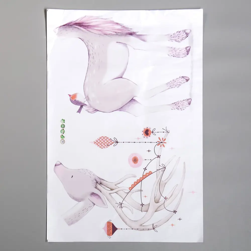 Фото 2 Наклейка интерьерная Simaland "Оленёнок и птичка" 40x60 см