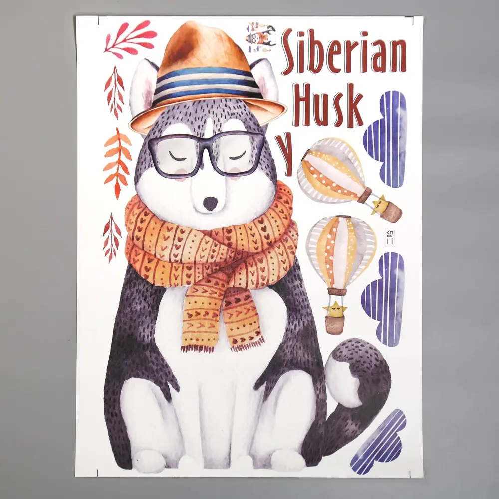 Фото 2 Наклейка интерьерная Simaland хаски в шарфе и шляпе" 40x60 см Фото 2 Наклейка интерьерная Simaland хаски в шарфе и шляпе" 40x60 см