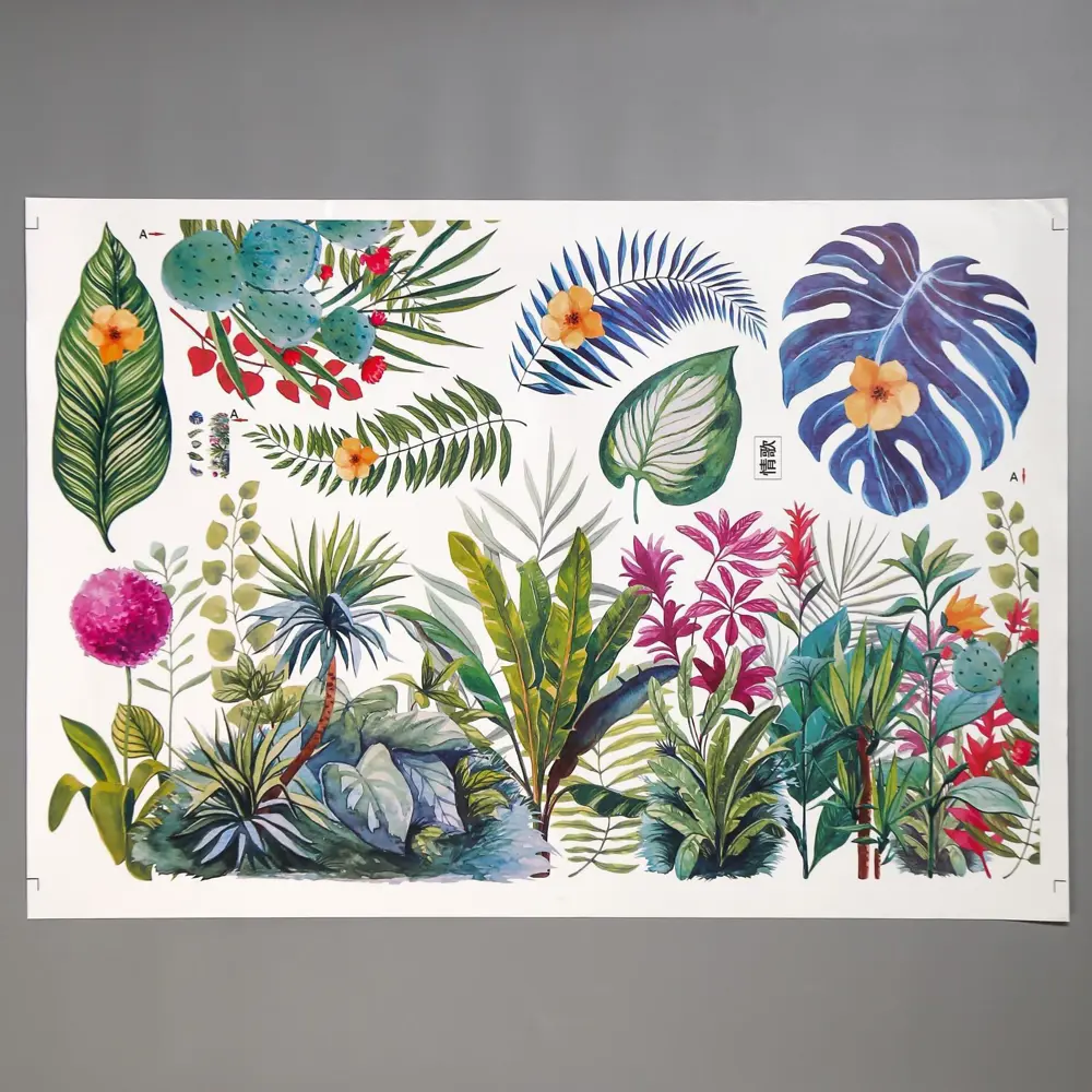 Фото 2 Наклейка интерьерная Simaland "Экзотические джунгли" 60x90 см