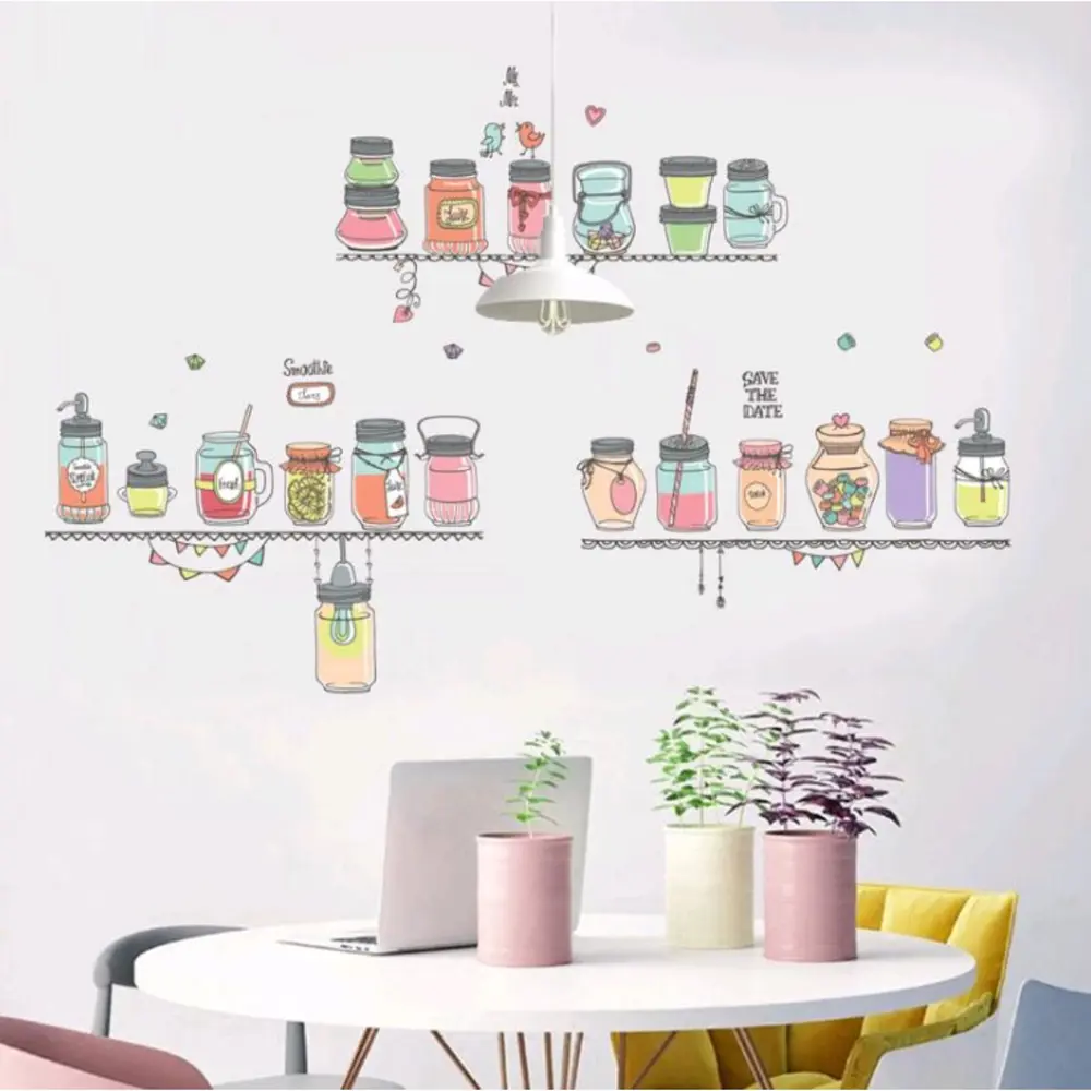 Фото Наклейка интерьерная Simaland цветная "Баночки-заготовки" 60x90 см