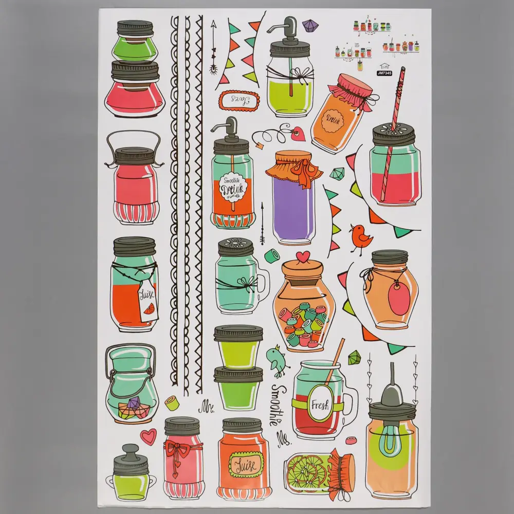 Фото 2 Наклейка интерьерная Simaland цветная "Баночки-заготовки" 60x90 см