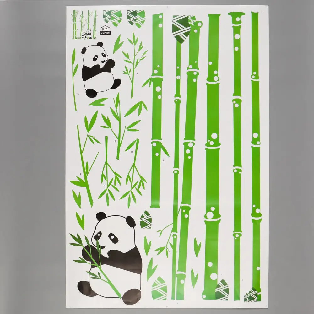 Фото 2 Наклейка интерьерная Simaland цветная "Панды и бамбуковая роща" 60x90 см