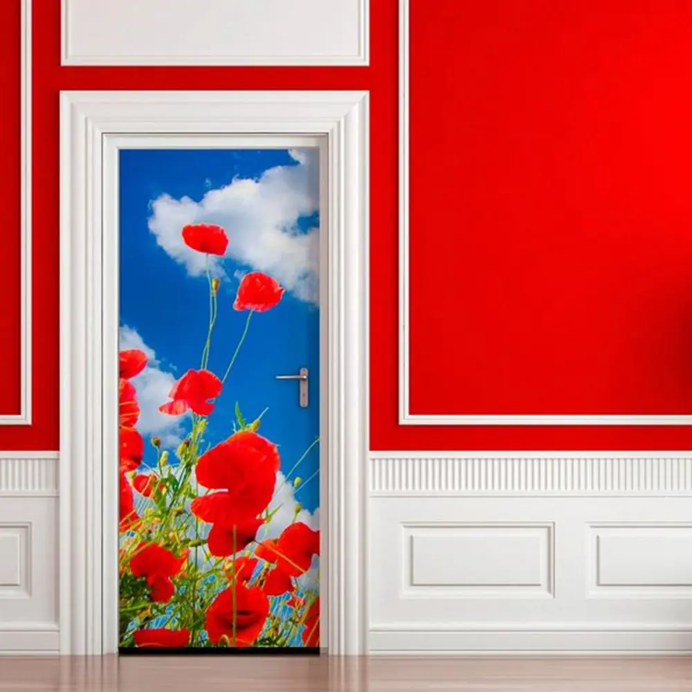 Фото 2 Наклейка для дверей и мебели Wallfix "Маковое Поле" W007, 95x220 см Фото 2 Наклейка для дверей и мебели Wallfix "Маковое Поле" W007, 95x220 см