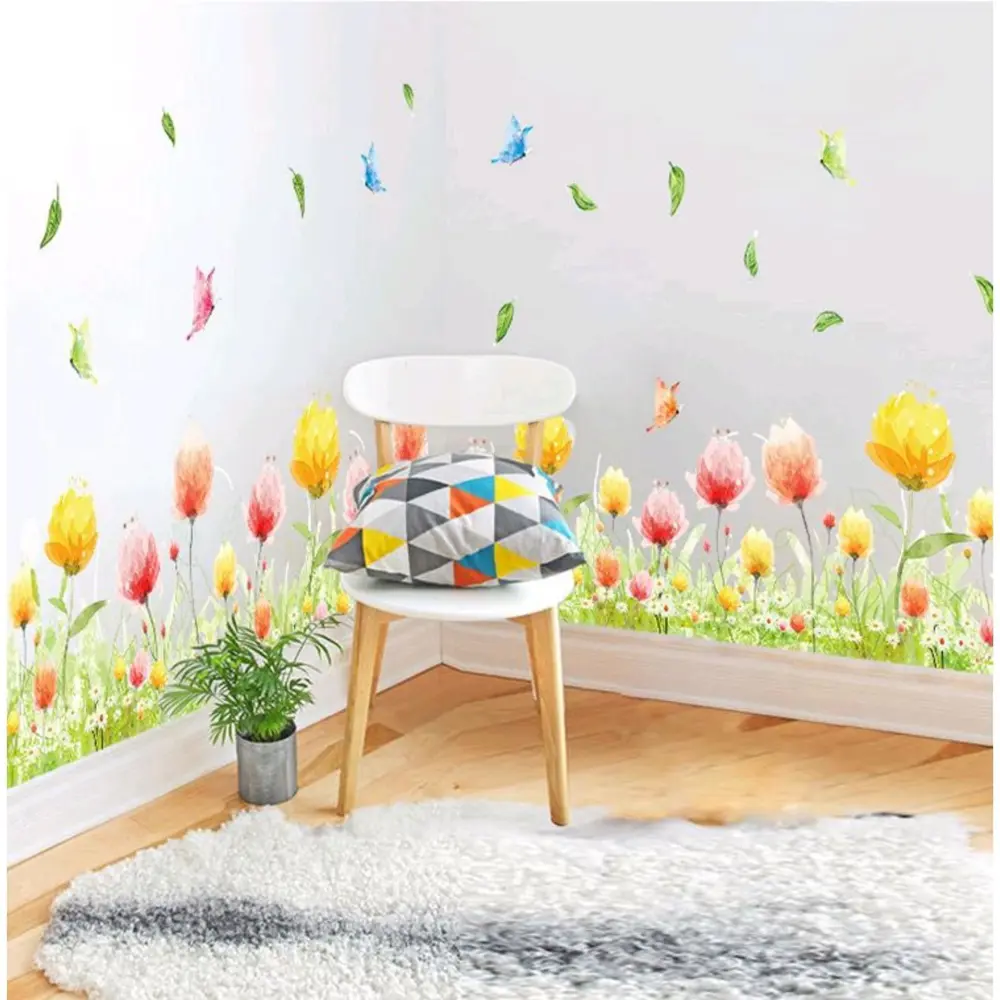 Фото Наклейка интерьерная "Акварельные цветы" 50x70 см