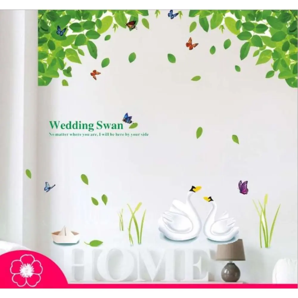 Фото Наклейка интерьерная "Лебеди в заводи" 90x60 см