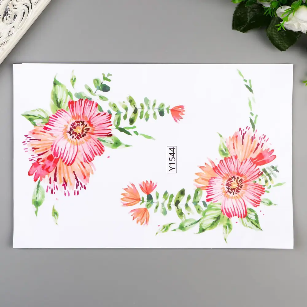 Фото 2 Наклейка интерьерная "Садовые цветы" 20x30 см