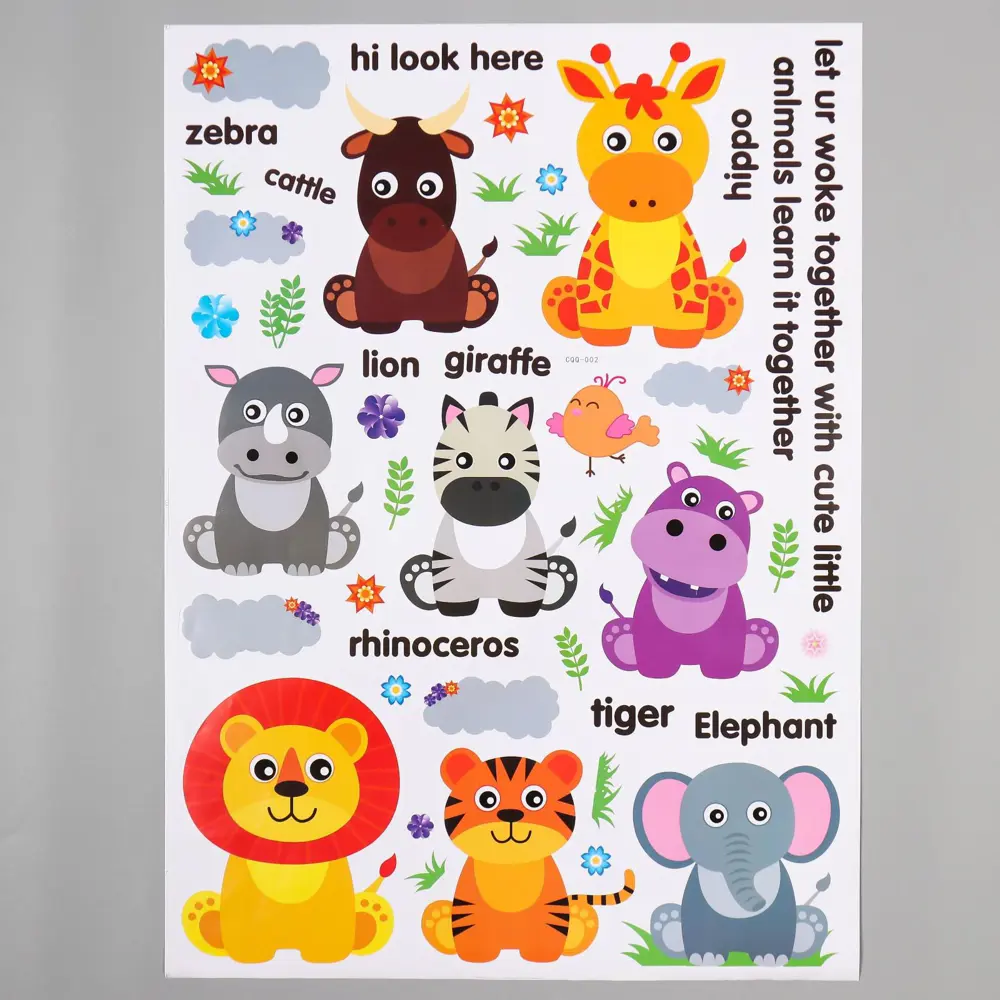 Фото Наклейка интерьерная цветная "Зверушки-малыши" 50x70 см