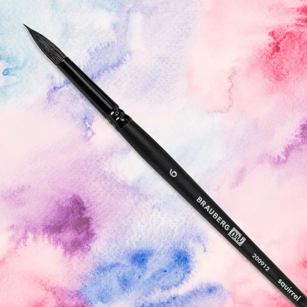 Фото 6 Кисть художественная для рисования профессиональная из натурального ворса Brauberg Art Classic белка круглая № 6 короткая ручка 200912 Фото 6 Кисть художественная для рисования профессиональная из натурального ворса Brauberg Art Classic белка круглая № 6 короткая ручка 200912