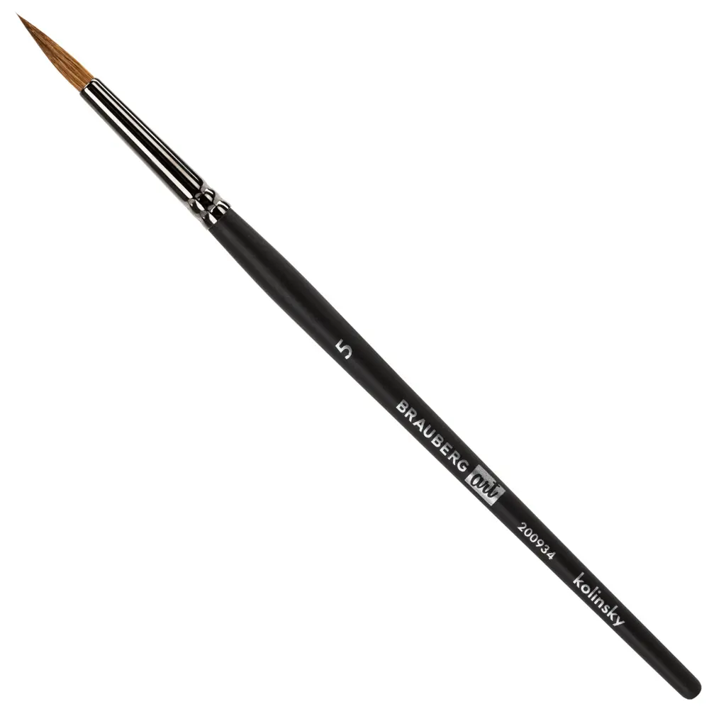 Фото Кисть художественная для рисования профессиональная из натурального ворса Brauberg Art Classic колонок круглая № 5 короткая ручка 200934 Фото Кисть художественная для рисования профессиональная из натурального ворса Brauberg Art Classic колонок круглая № 5 короткая ручка 200934