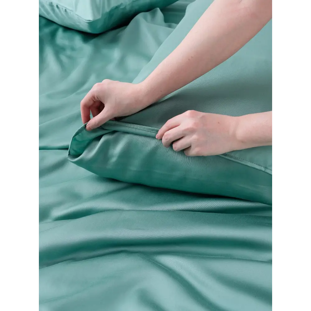 Фото 4 Комплект постельного белья GoodNight Essential евро тенсел цвет мятный