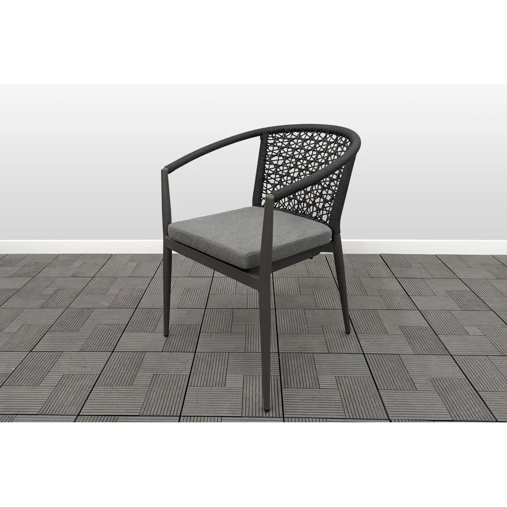 Фото Кресло садовое Jinda НМ-248612 Флора 60 см x 57 см x 78 см полимер серый/серебристый