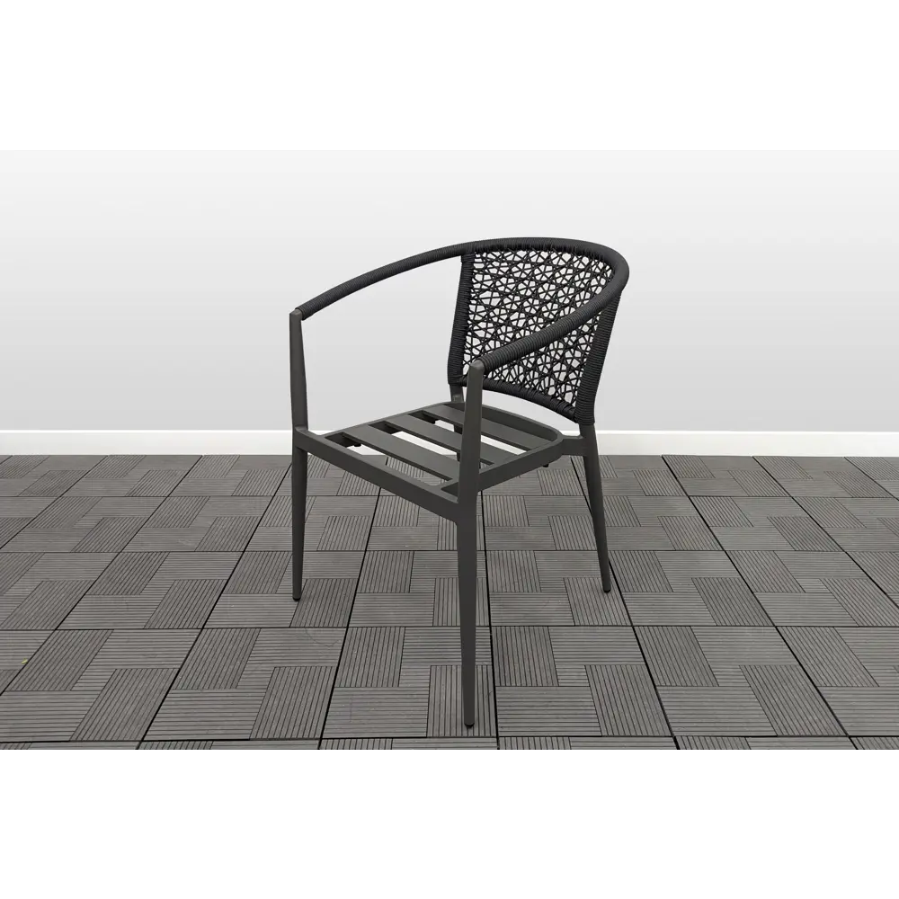 Фото 2 Кресло садовое Jinda НМ-248612 Флора 60 см x 57 см x 78 см полимер серый/серебристый