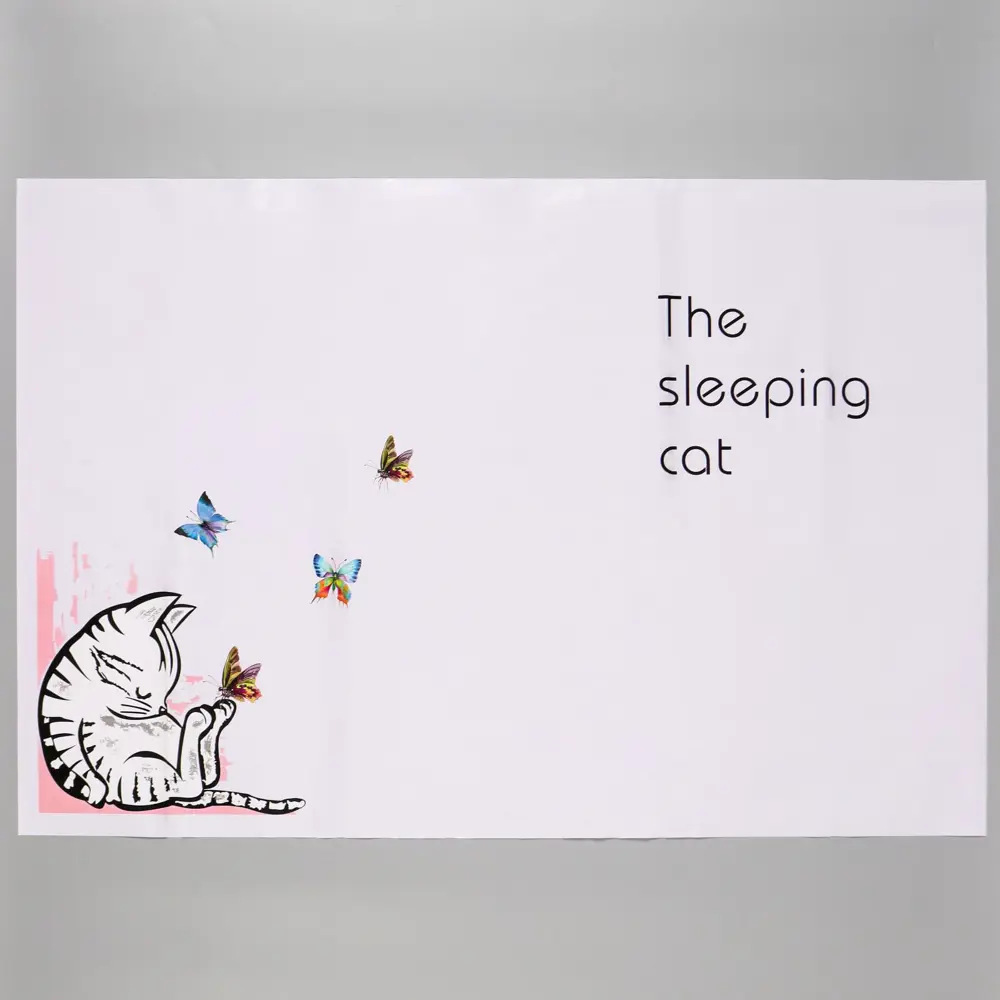 Фото Наклейка на кафельную плитку "Спящий котёнок" 60x90 см