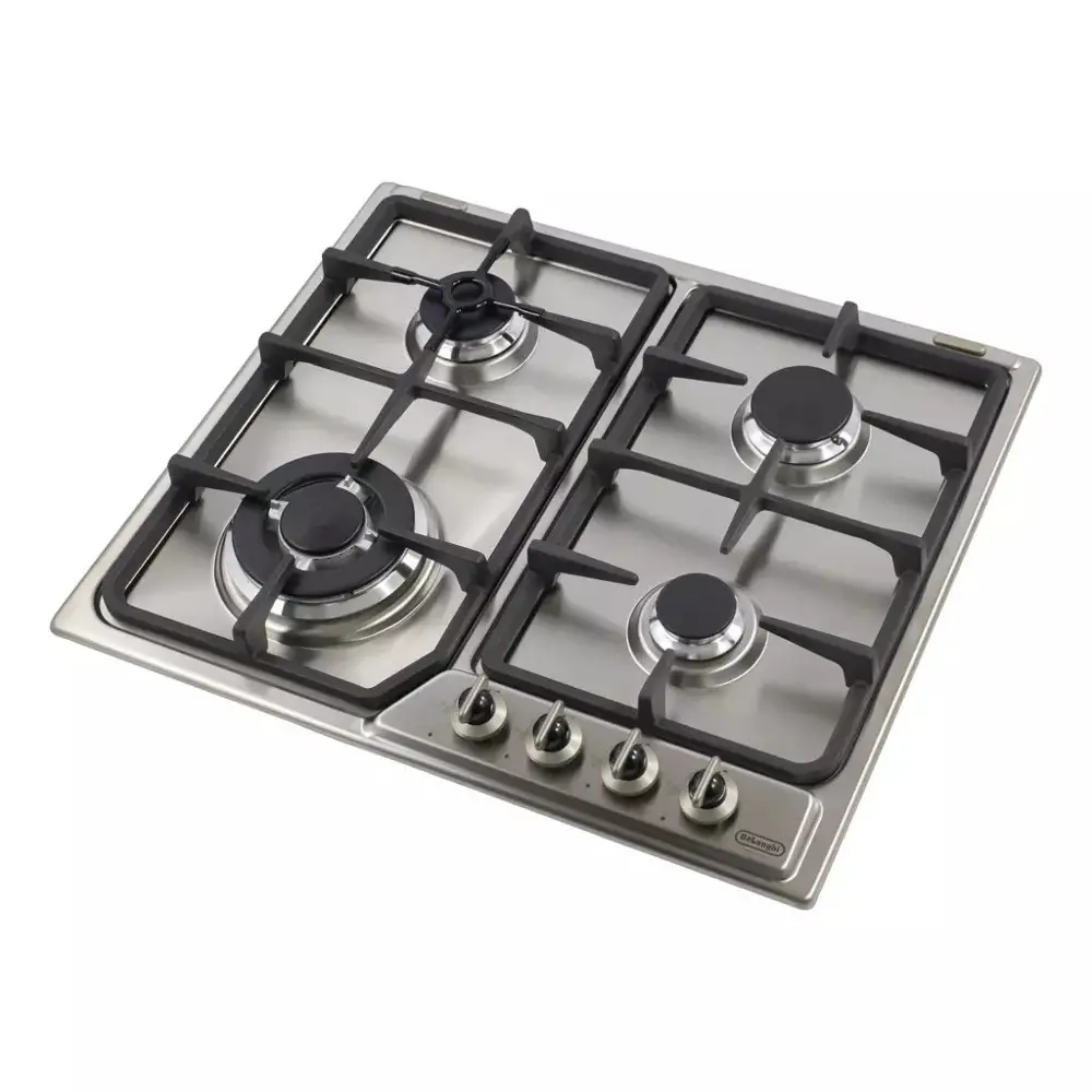 Фото 2 Газовая варочная панель Delonghi HF 46 ASDV GU 58 см 4 конфорки цвет серебряный Фото 2 Газовая варочная панель Delonghi HF 46 ASDV GU 58 см 4 конфорки цвет серебряный