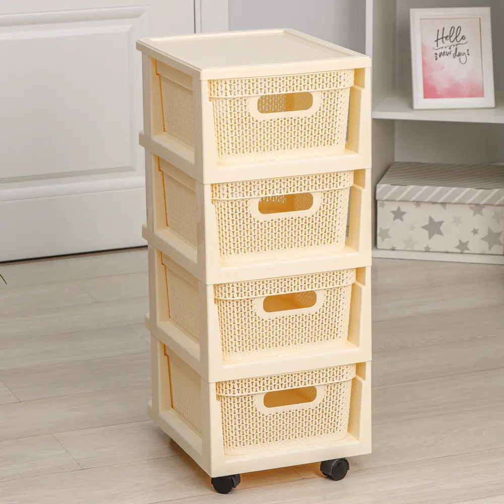 Фото 4 Комод Branq Компакт 4 ящика 37x30x69 см пластик цвет белый Фото 4 Комод Branq Компакт 4 ящика 37x30x69 см пластик цвет белый