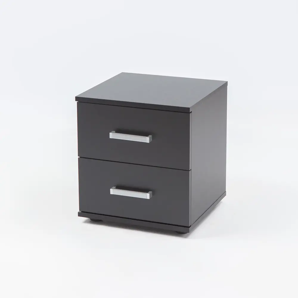 Фото 3 Тумба прикроватная Letta 40x44.5x38.6 см 2 ящика ЛДСП цвет черный Фото 3 Тумба прикроватная Letta 40x44.5x38.6 см 2 ящика ЛДСП цвет черный
