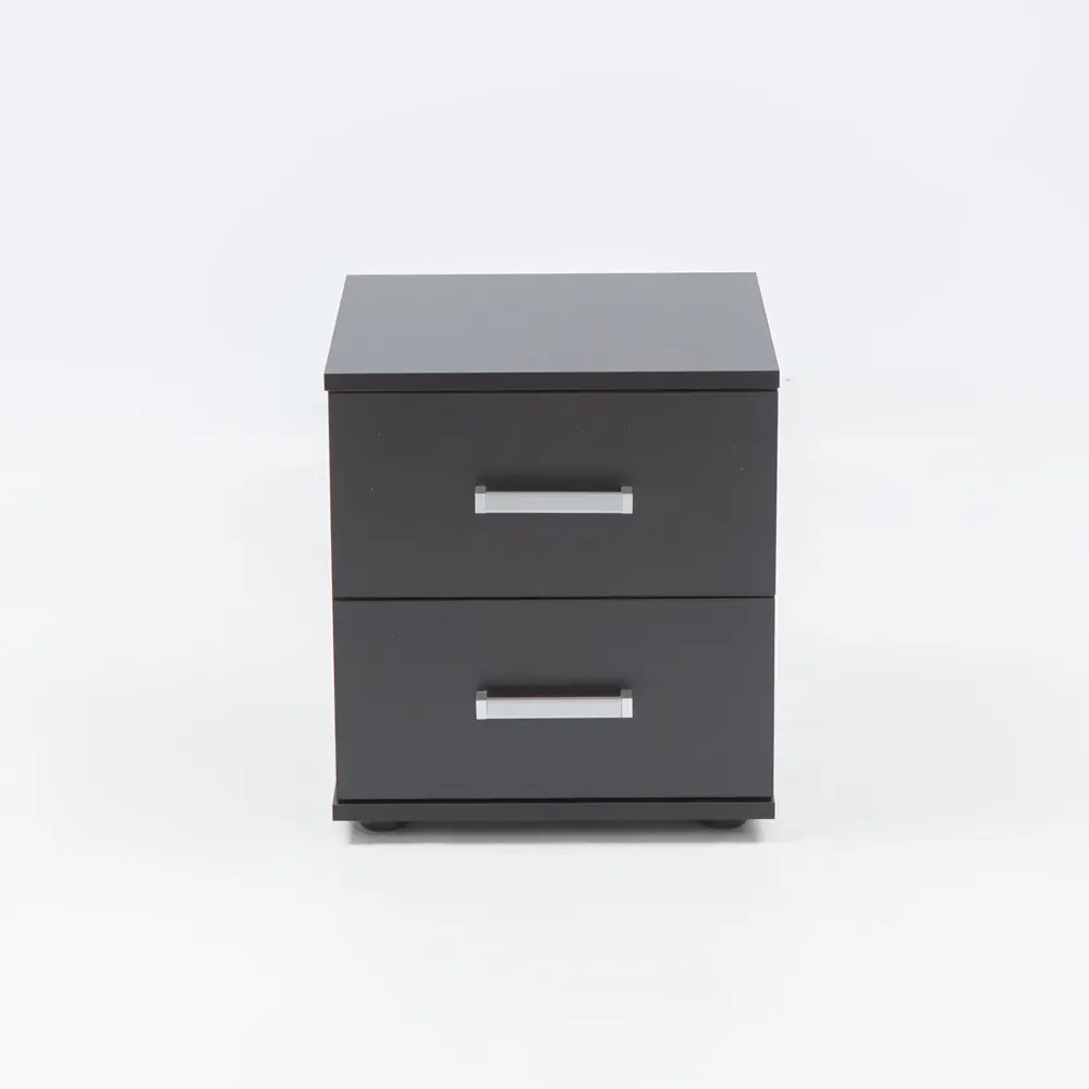 Фото 2 Тумба прикроватная Letta 40x44.5x38.6 см 2 ящика ЛДСП цвет черный Фото 2 Тумба прикроватная Letta 40x44.5x38.6 см 2 ящика ЛДСП цвет черный