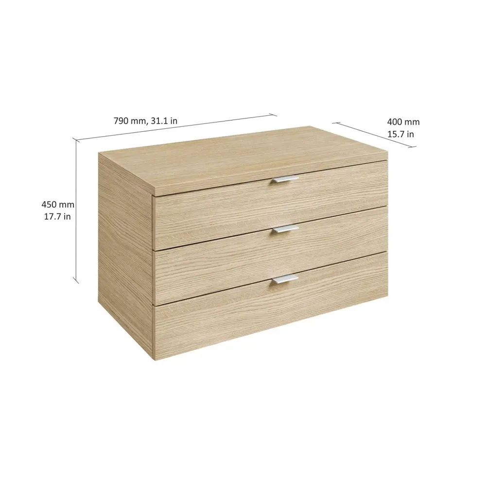 Фото 2 Комод Dolle 79x40x45 см 3 ящика ДСП цвет бежевый Фото 2 Комод Dolle 79x40x45 см 3 ящика ДСП цвет бежевый