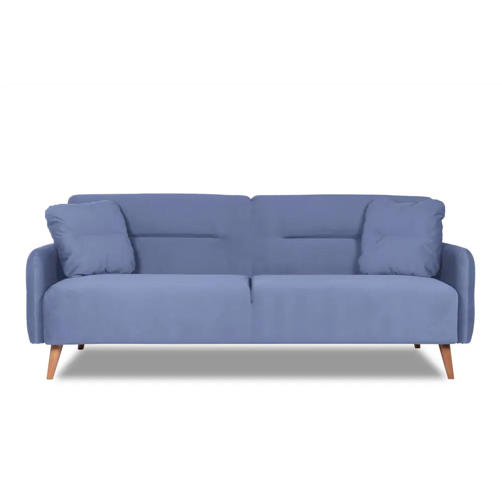Фото Диван Finsoffa Hygge 206x86x90 см велюр цвет серо-голубой Фото Диван Finsoffa Hygge 206x86x90 см велюр цвет серо-голубой