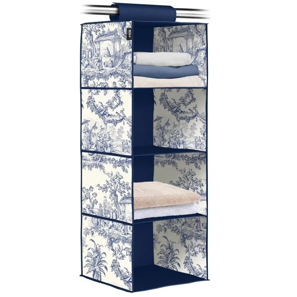 Фото Подвесной органайзер Nika КФ1/ДЖ 30x84x30 см спанбонд 4 полки цвет синий Фото Подвесной органайзер Nika КФ1/ДЖ 30x84x30 см спанбонд 4 полки цвет синий