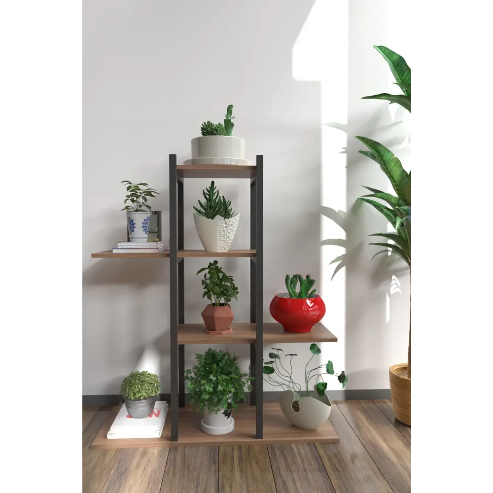 Фото 2 Стеллаж Ismat decor 90x100x34 см нагрузка до 50 кг ДСП цвет коричневый Фото 2 Стеллаж Ismat decor 90x100x34 см нагрузка до 50 кг ДСП цвет коричневый