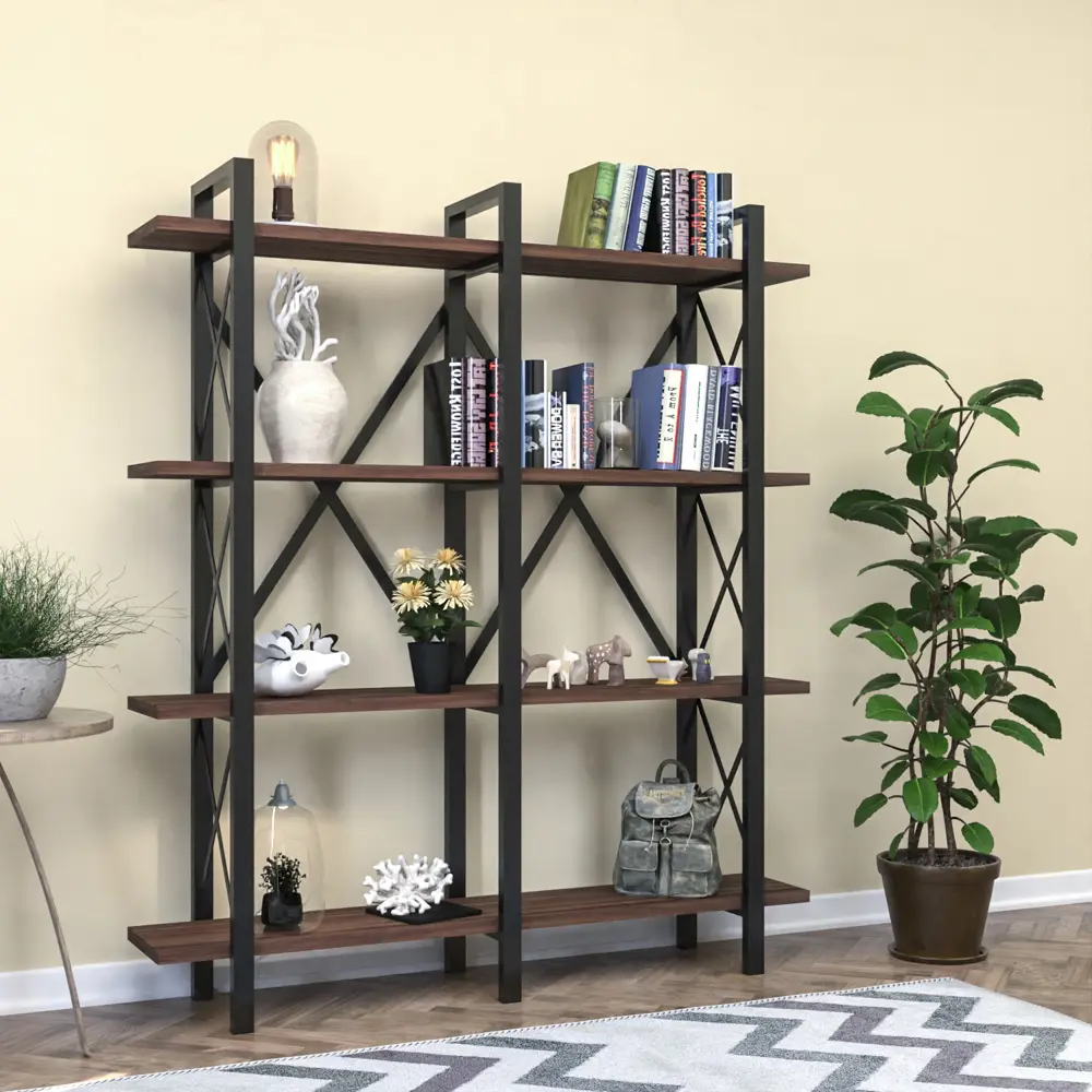 Фото Стеллаж Ismat decor 150x180x35 см нагрузка до 60 кг ДСП цвет коричневый Фото Стеллаж Ismat decor 150x180x35 см нагрузка до 60 кг ДСП цвет коричневый