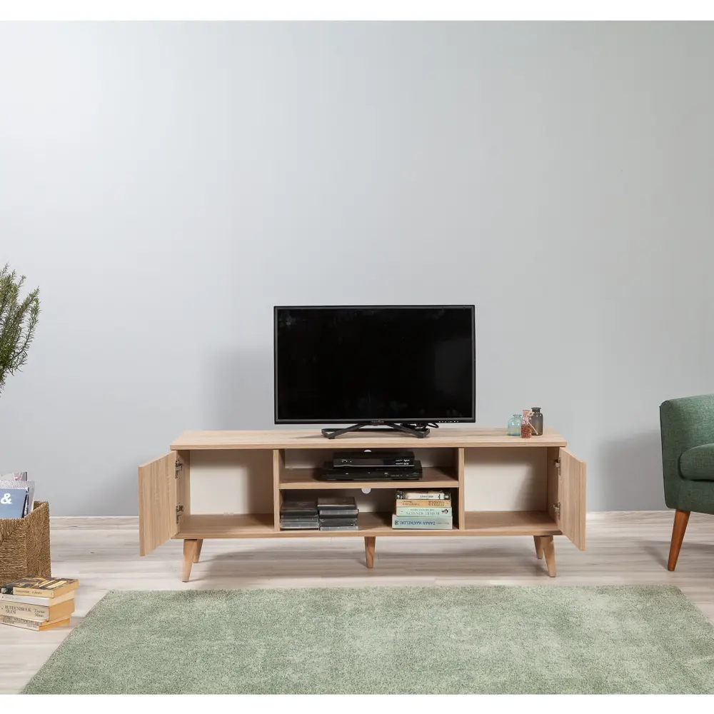 Фото 2 Тумба под телевизор Ismat decor F5 140x50x40 см ДСП цвет бежевый бук Фото 2 Тумба под телевизор Ismat decor F5 140x50x40 см ДСП цвет бежевый бук