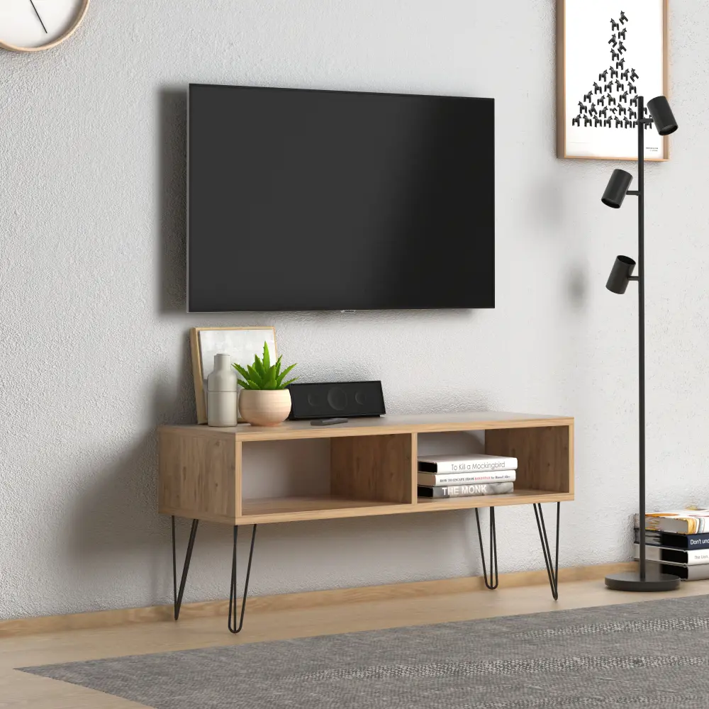 Фото 3 Тумба под телевизор Ismat decor F51 90x30x40 см ДСП цвет светлый орех Фото 3 Тумба под телевизор Ismat decor F51 90x30x40 см ДСП цвет светлый орех