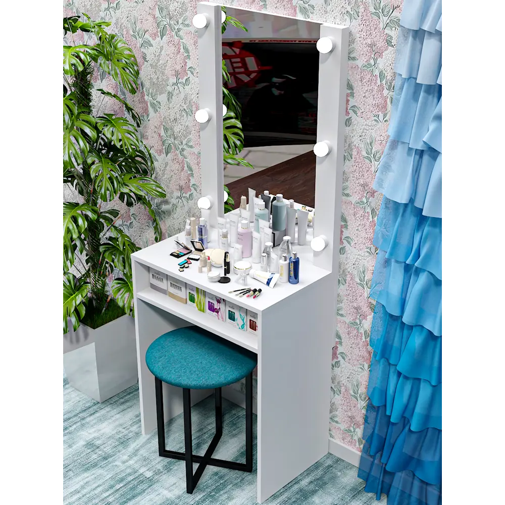 Фото 3 Туалетный столик Estente Charm 60x155x39 см цвет белый Фото 3 Туалетный столик Estente Charm 60x155x39 см цвет белый