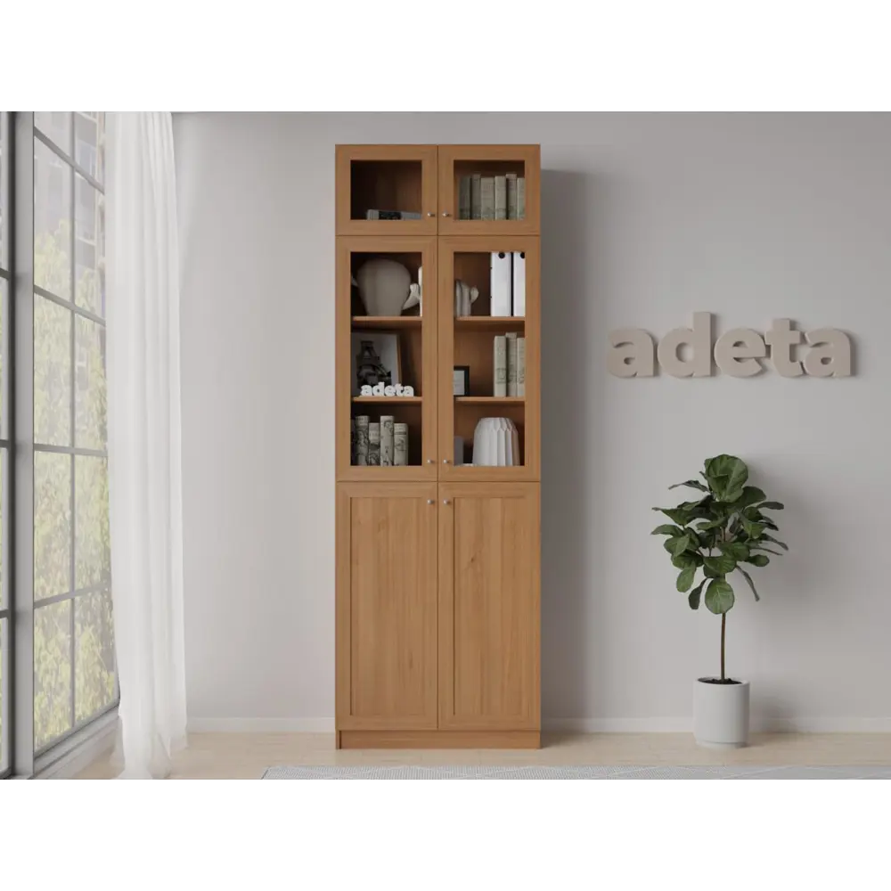 Фото 5 Книжный шкаф-стеллаж Adeta Билли 352 walnut guarneri 80x237x30 см ЛДСП цвет коричневый Фото 5 Книжный шкаф-стеллаж Adeta Билли 352 walnut guarneri 80x237x30 см ЛДСП цвет коричневый