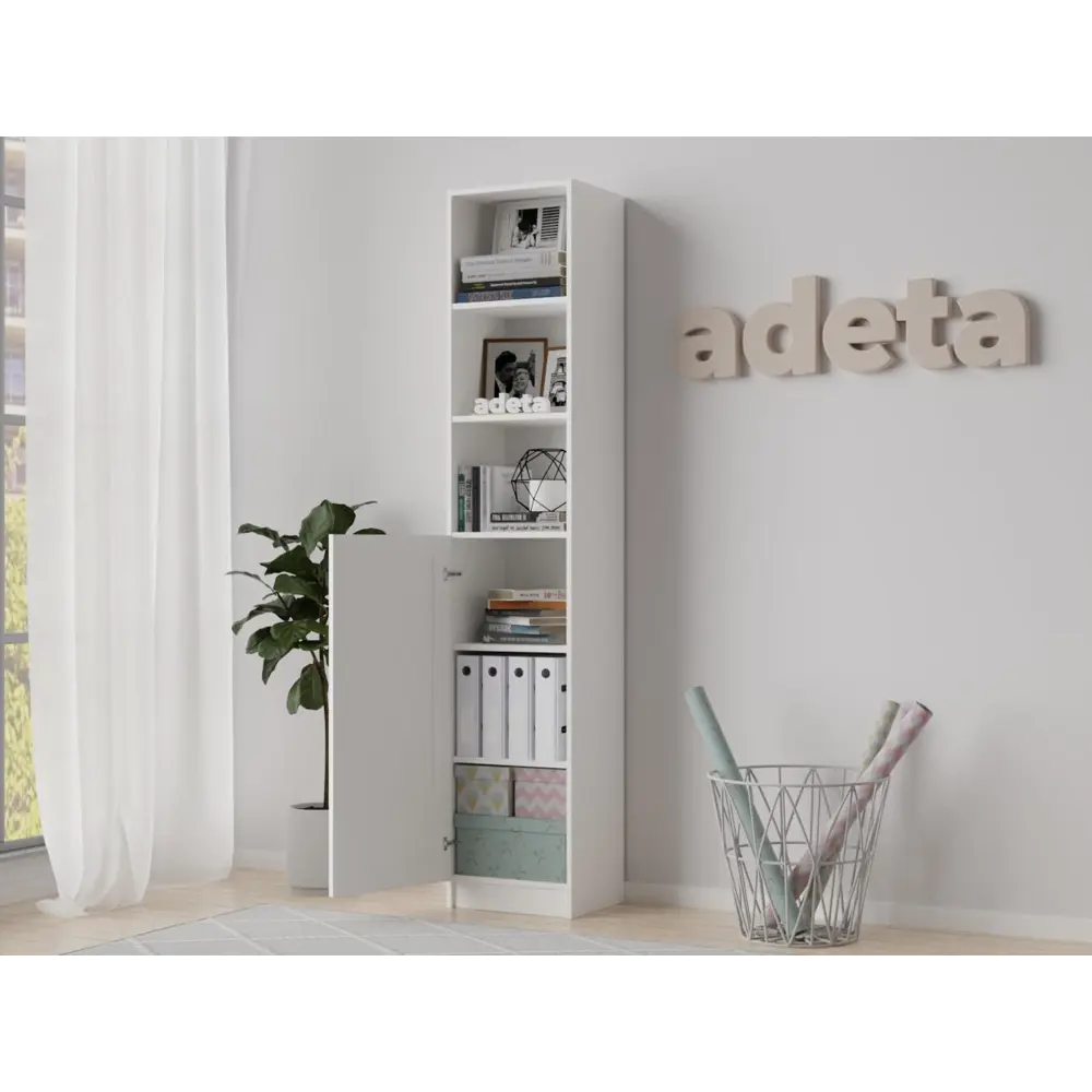 Фото 2 Книжный шкаф-стеллаж Adeta Билли 380 40x202x30 см ЛДСП цвет белый
