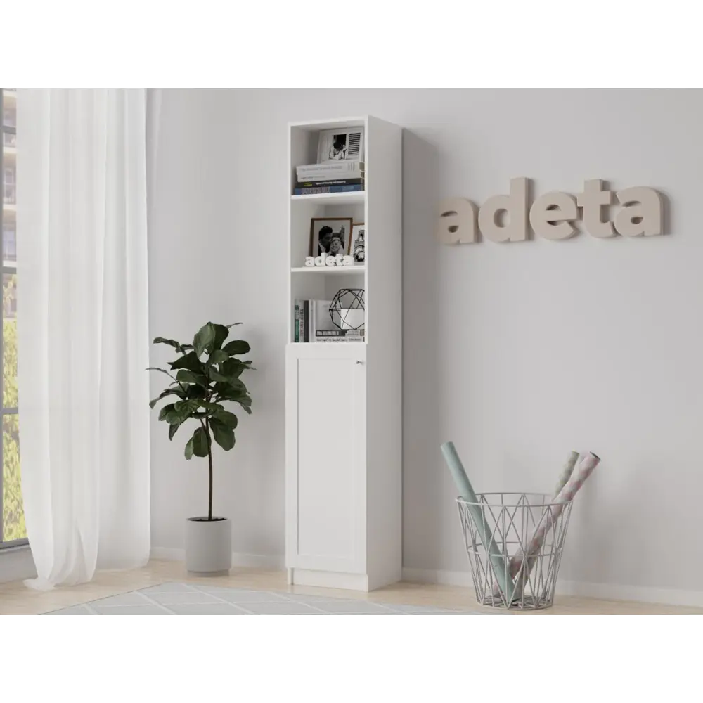 Фото Книжный шкаф-стеллаж Adeta Билли 380 40x202x30 см ЛДСП цвет белый