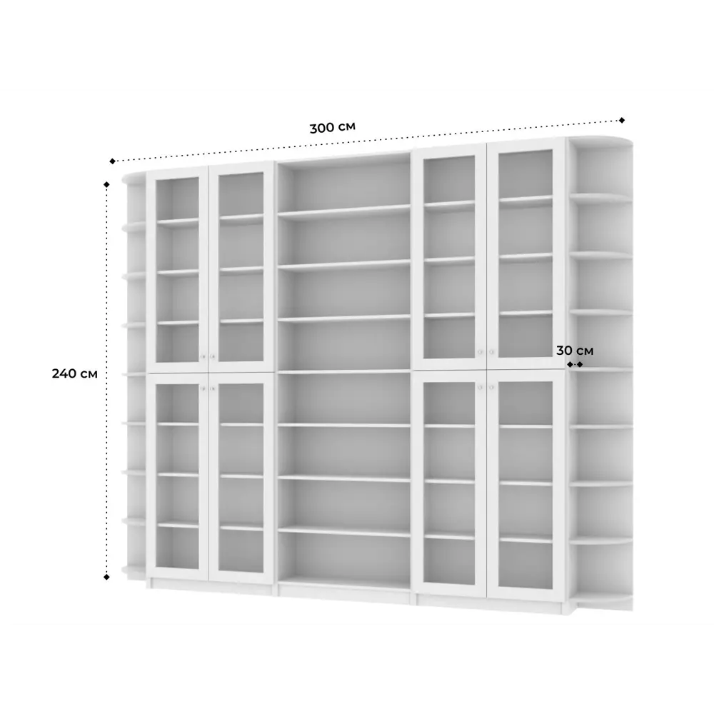 Фото 7 Книжный шкаф-стеллаж Adeta Билли 425 300x240x30 см ЛДСП цвет белый Фото 7 Книжный шкаф-стеллаж Adeta Билли 425 300x240x30 см ЛДСП цвет белый