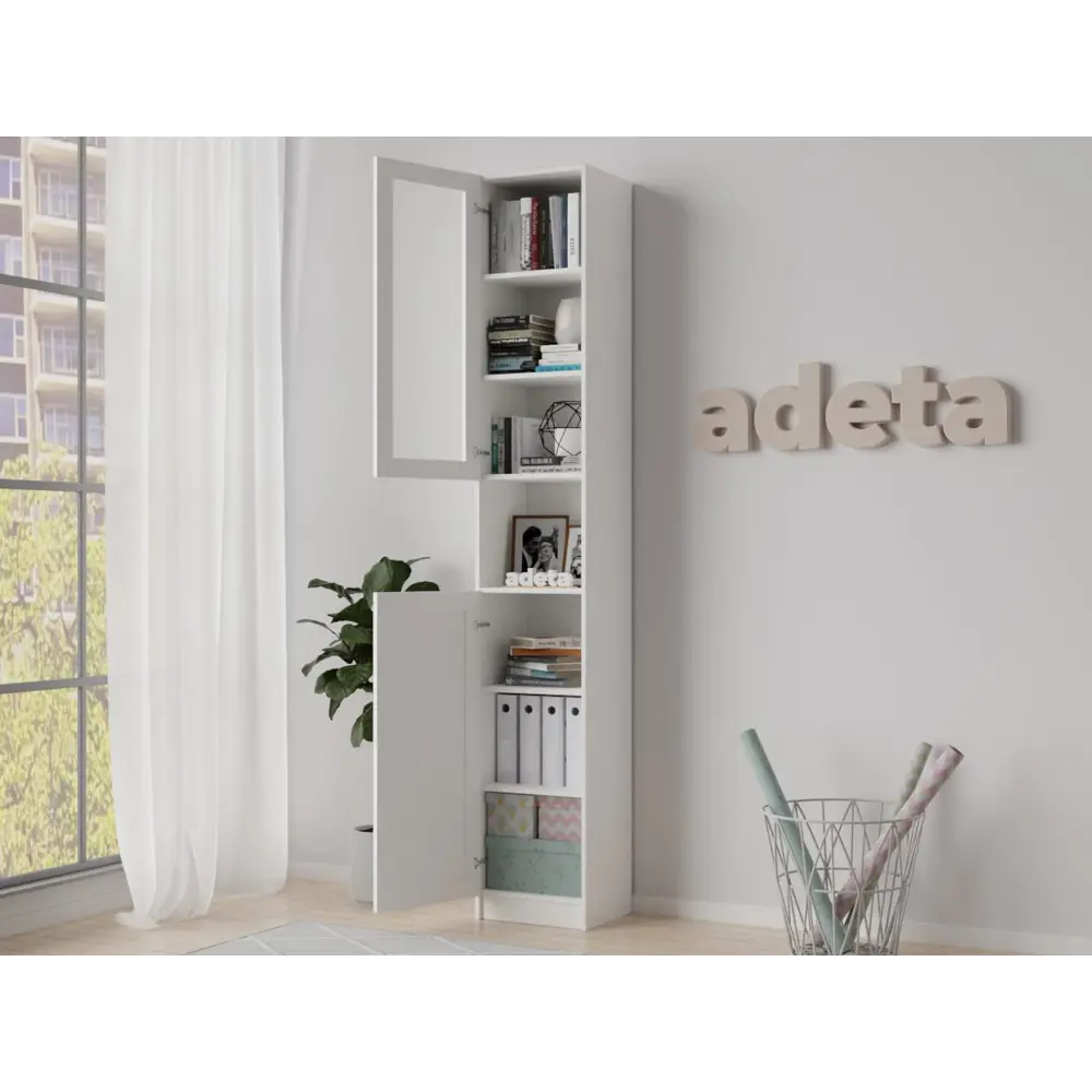 Фото 8 Книжный шкаф-стеллаж Adeta Билли 329 40x237x30 см ЛДСП цвет белый