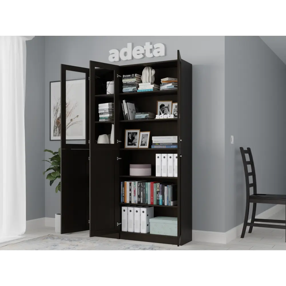 Фото 4 Книжный шкаф-стеллаж Adeta Билли 338 brown desire 120x202x30 см ЛДСП цвет коричневый Фото 4 Книжный шкаф-стеллаж Adeta Билли 338 brown desire 120x202x30 см ЛДСП цвет коричневый