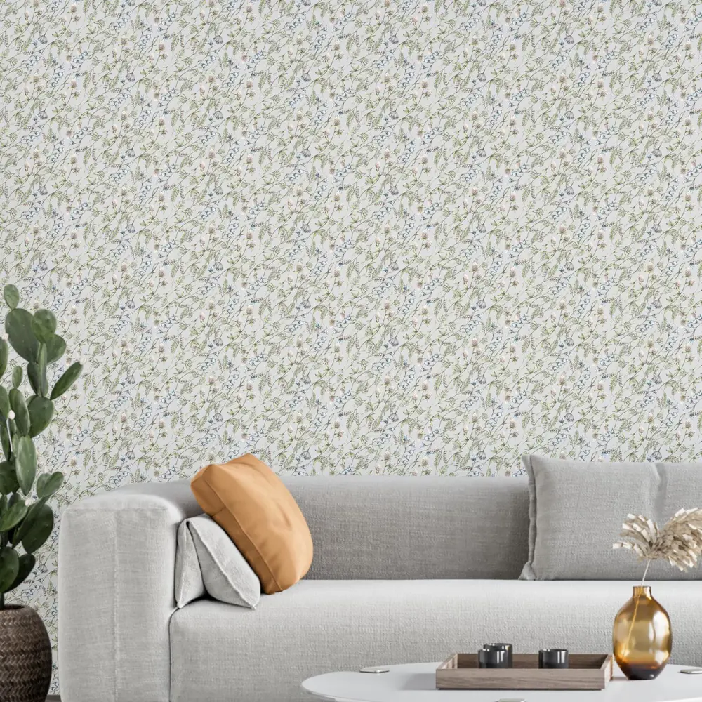 Фото Обои флизелиновые Decoracion Полевые цветы 1 м серые 7101103-vinil-280x100x4