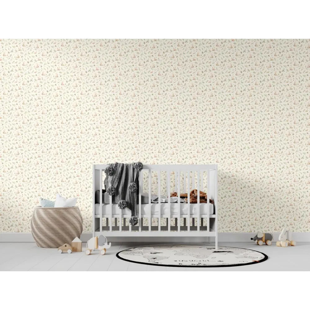 Фото 2 Обои флизелиновые Decoracion Милые зайчики 1 м светло-бежевые 7102607-vinil-280x100x4